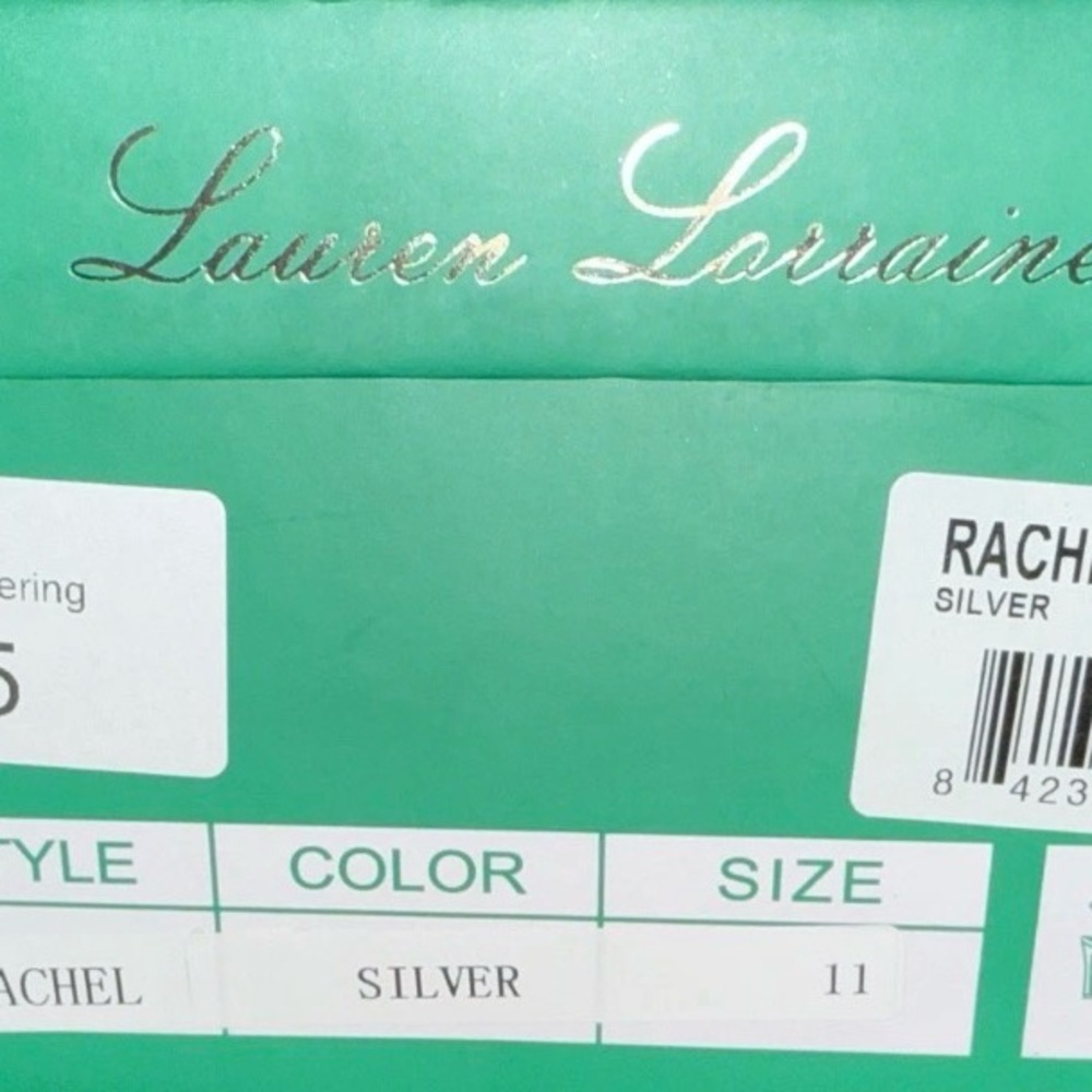 Glitzy Lauren Lorraine Rachel Silver Shimmer Sling Back Stilletos Size 11 - Picture 3 of 3